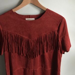 Dusty Red Suede Dress